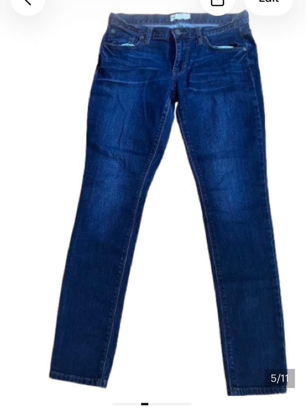 Free People Dark Wash High Rise Skinny Jeans Indigo Denim Size 27 - Picture 3 of 9